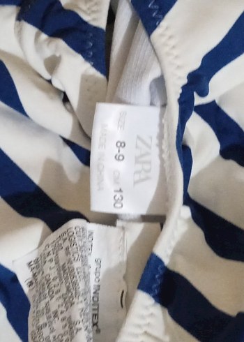 Kız Çocuk Mavi Çizgili Mayo - Görsel 3