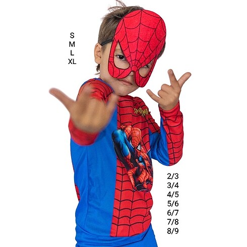 Spiderman Örümcek Adam Kostümü S M L XL