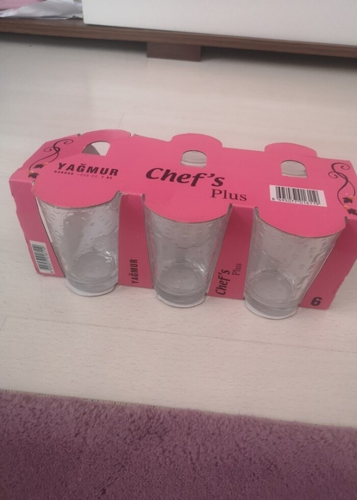 Cam su bardağı 5 adet yeni üründür.  - Görsel 2