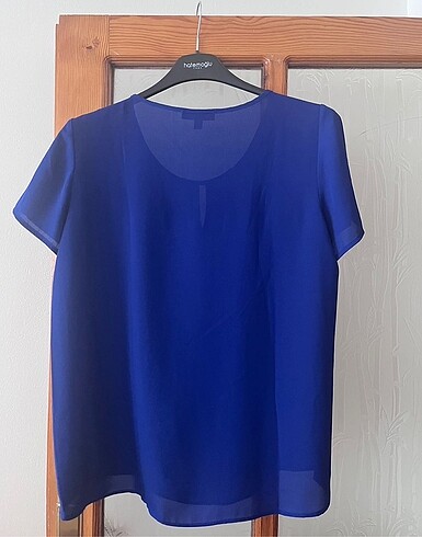xl Beden Koton Lacivert Bluz
