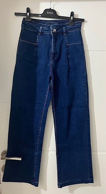 Lacivert Wide Leg Jean