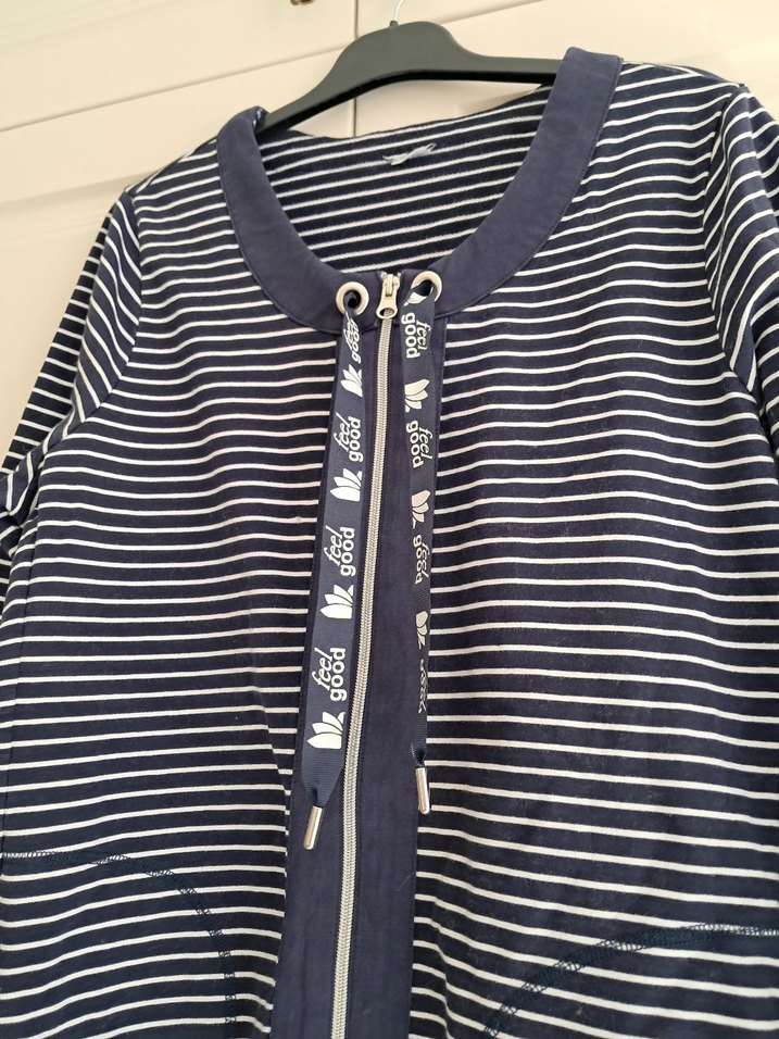 Çizgili Fermuarlı Kadın Hırka - Görsel 5