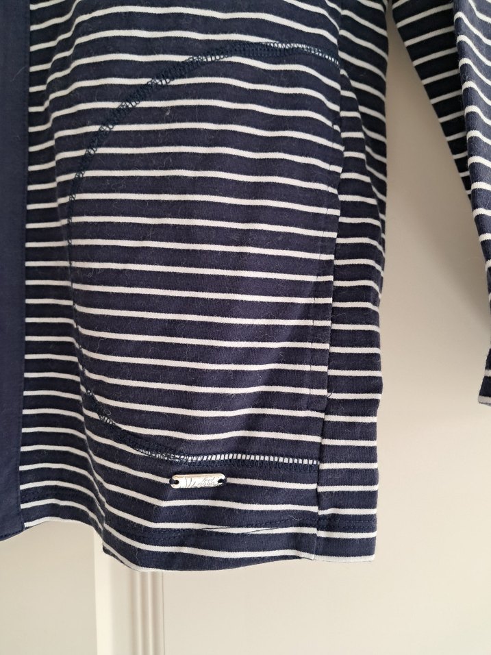 Çizgili Midi Kadın Hırka Fermuarlı - Görsel 4