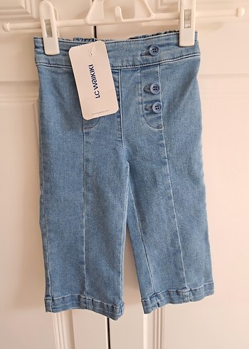 Düğmeli Kız Çocuk Kot Pantolon - Görsel 2