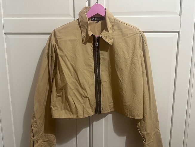 Zara Zara Poplin Crop Gömlek