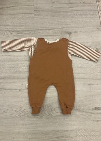 Uzun Kollu Kahverengi Örme Bebek Tulum - Görsel 2