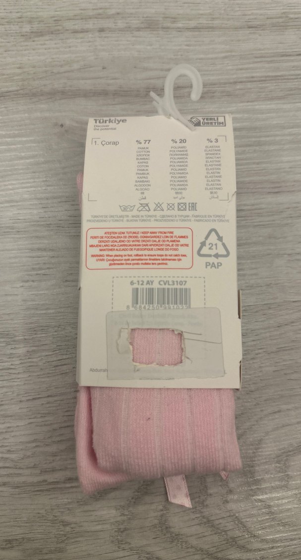 Pembe Pamuklu Kız Çorabı - Görsel 2