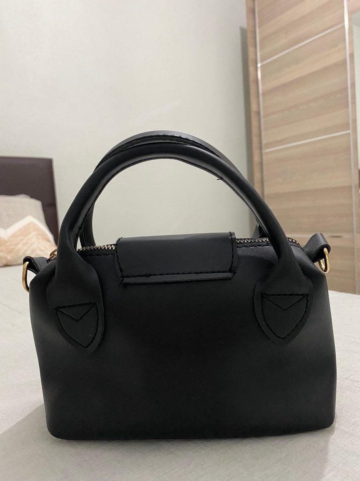 Siyah Deri Modern Klasik Kadın Çanta - Görsel 2