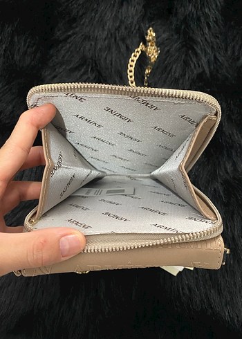 Zincir Detaylı Bej Deri Kadın Çapraz Çanta - Görsel 5