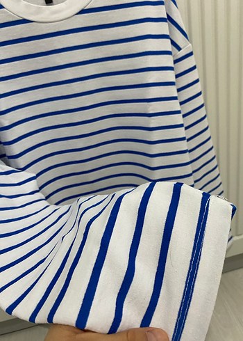 Mavi Çizgili Erkek Sweatshirt - Görsel 4