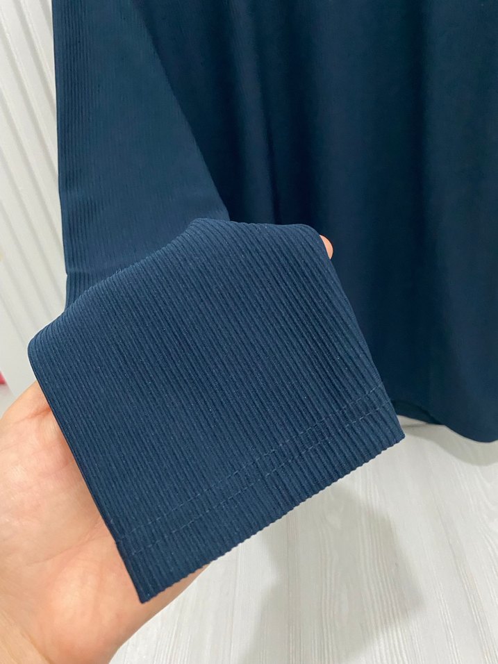 Erkek Lacivert Uzun Kollu Salaş Sweatshirt - Görsel 4