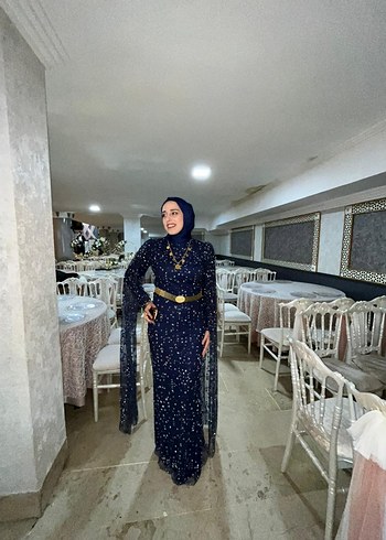 Kadın Lacivert Uzun Abiye Elbise - Görsel 2