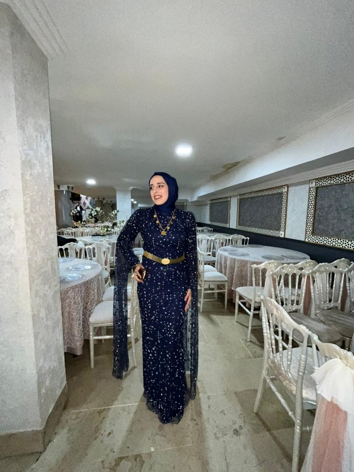 Kadın Lacivert Uzun Abiye Elbise - Görsel 2