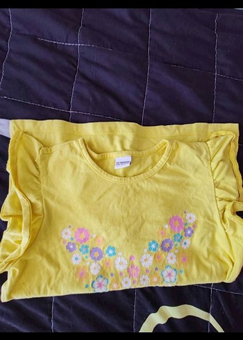 LC Waikiki Kız Çocuk Renkli Baskılı Sarı Tişört
