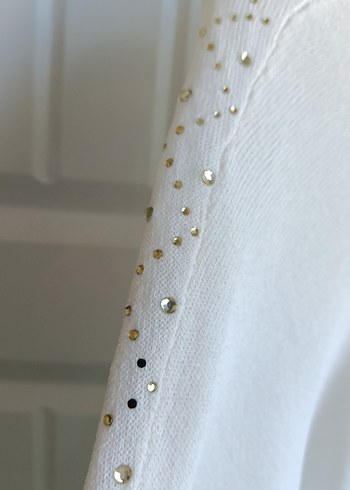 On Fashion Taşlı Ekru Beyaz Bluz - Görsel 8