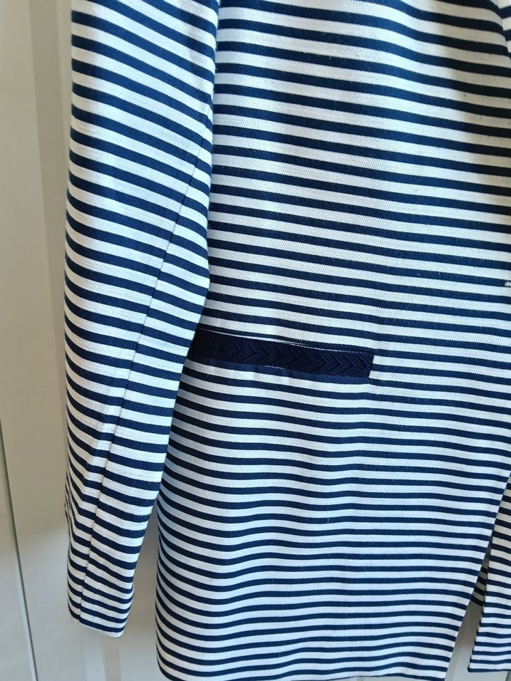 Vintage Parantez Çizgili Blazer Ceket - Görsel 3