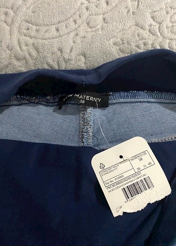 Gri Mavi Hamile Kot Pantolon - Görsel 3