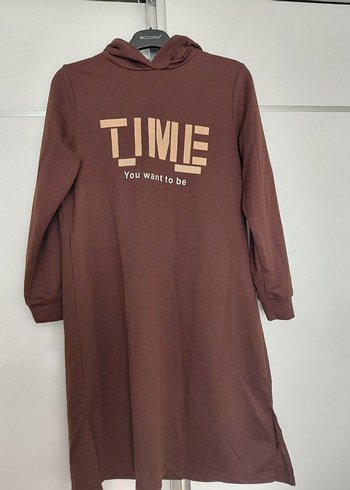 Kahverengi Kapüşonlu Kadın Tunik - Görsel 2