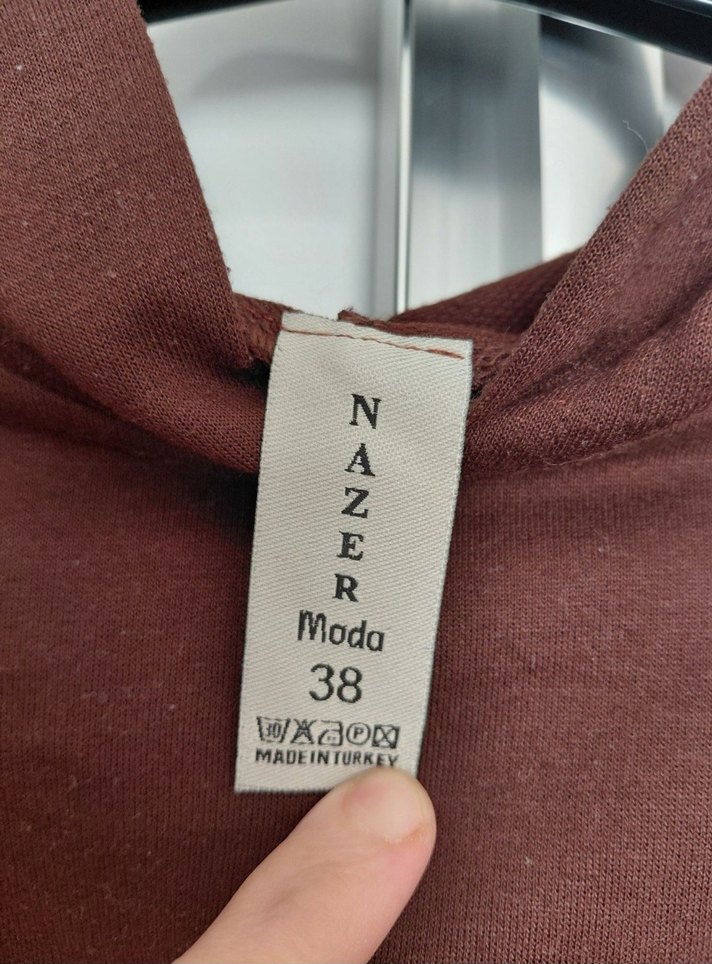 Kahverengi Kapüşonlu Kadın Tunik - Görsel 4