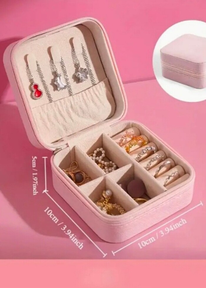 KADINLAR İÇİN TAKI DÜZENLEYİCİ TAŞINABİLİR SEYAHAT ORGANİZERİ RE - Görsel 2