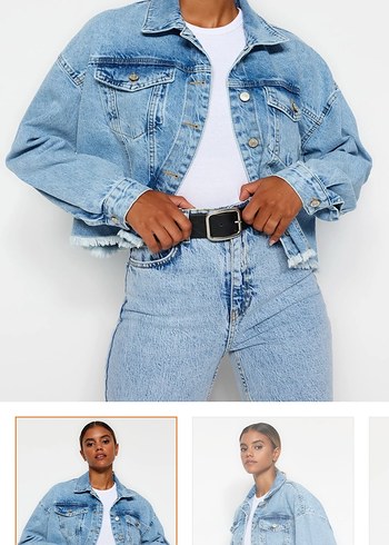 Düğmeli Açık Mavi Kadın Denim Ceket - Görsel 2