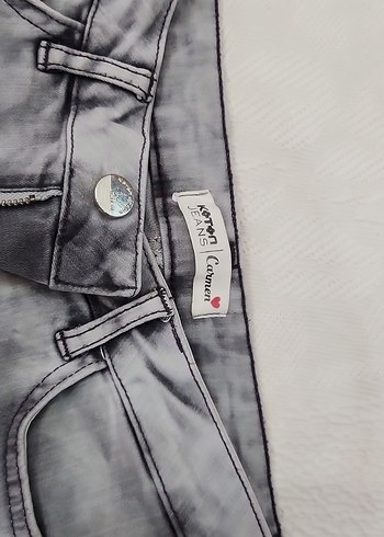 36 Beden gri Renk Gri Regular Fit Kadın Denim Pantolon