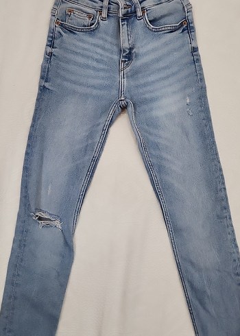 Zara Mavi Dar Kesim Kadın Denim Jean