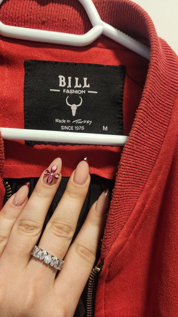 Fermuarlı Kırmızı Kadın Spor süet Ceket - Görsel 3