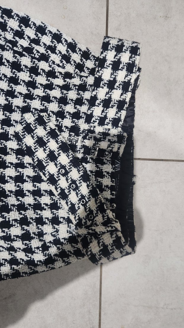 Siyah Ekose Mini Etek - Görsel 2