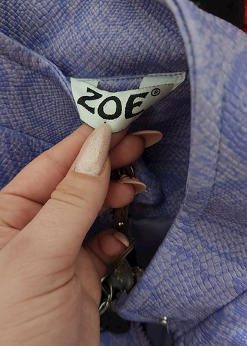 Mor Tonlu Fermuarlı Kadın Denim Ceket - Görsel 5