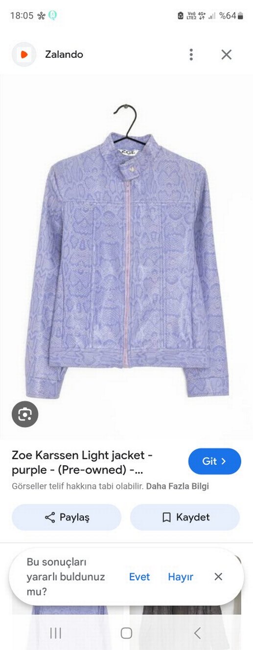 Mor Tonlu Fermuarlı Kadın Denim Ceket - Görsel 4