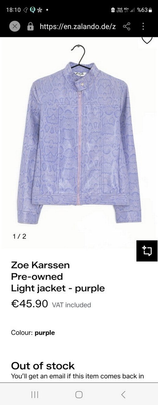 Mor Tonlu Fermuarlı Kadın Denim Ceket - Görsel 2