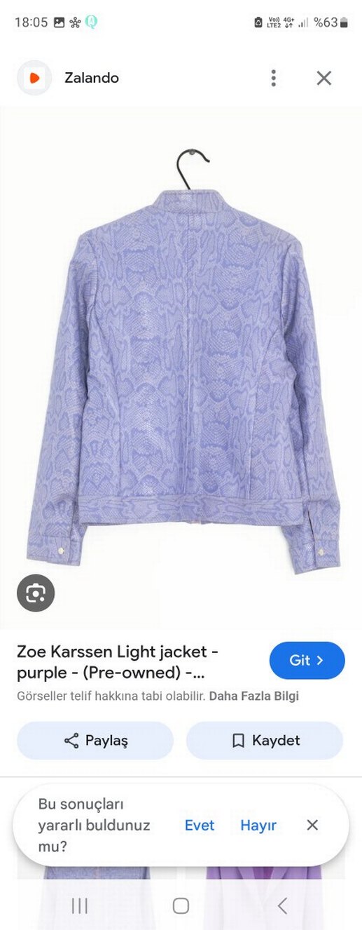 Mor Tonlu Fermuarlı Kadın Denim Ceket - Görsel 3