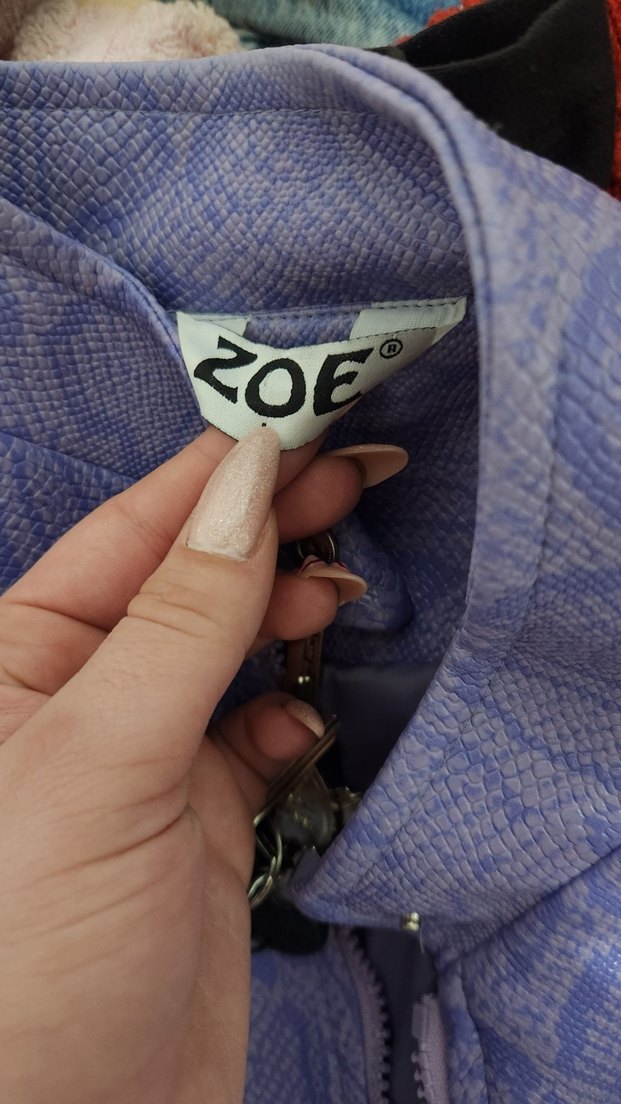 Mor Tonlu Fermuarlı Kadın Denim Ceket - Görsel 5