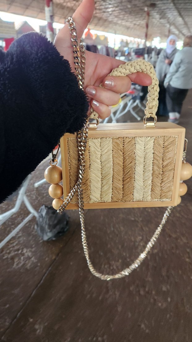 Boncuk Detaylı Zara Bej Kadın Çanta - Görsel 2