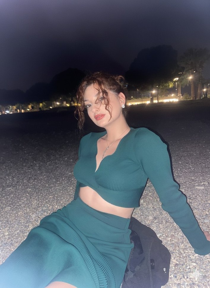 V Yaka Uzun Kollu Yeşil Triko Kadın Elbise - Görsel 2