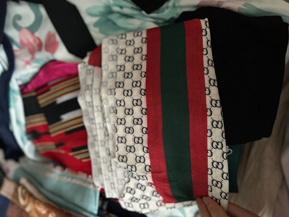 Koyu Pembe Desenli Kadın Şal - Görsel 3