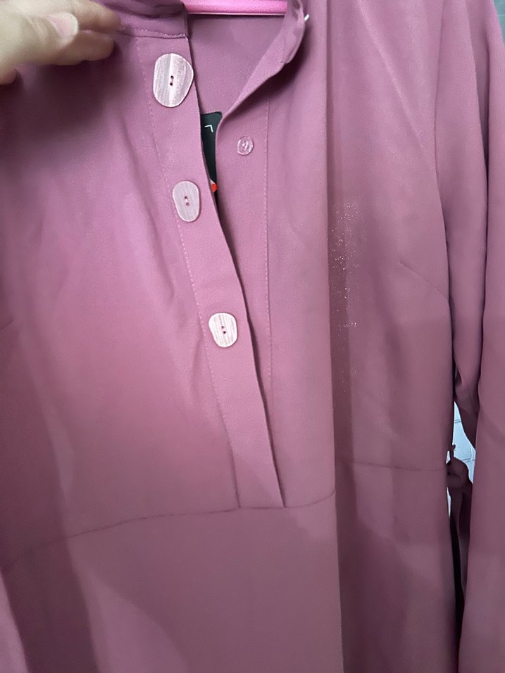 Bordo Uzun Kollu Salaş Elbise - Görsel 3