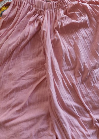 Bohem Tarzı Pilili Midi Kumaş Kapri - Görsel 4