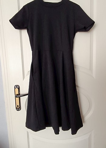 Kadın Siyah Midi Pilili Goth Elbise - Görsel 2