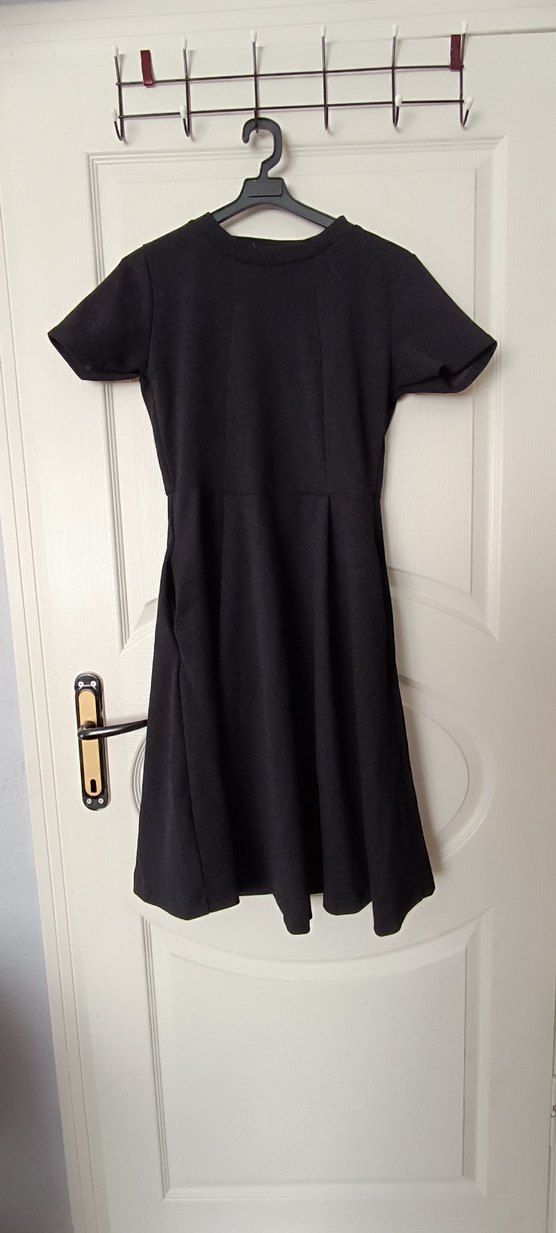 Kadın Siyah Midi Pilili Goth Elbise - Görsel 2