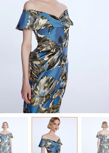 Mavi Drapeli StraplezMini Kalem Elbise MERT ASLAN KOLEKSİYONU - Görsel 4