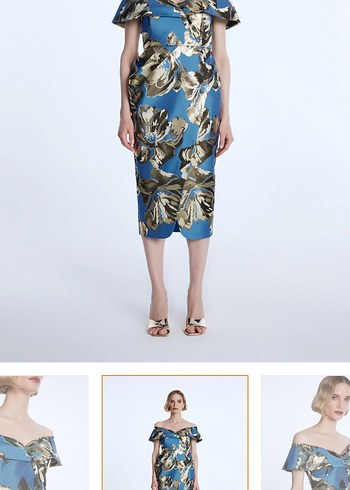 Mavi Drapeli StraplezMini Kalem Elbise MERT ASLAN KOLEKSİYONU - Görsel 3