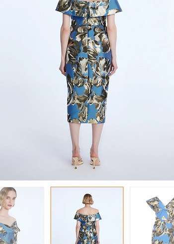 Mavi Drapeli StraplezMini Kalem Elbise MERT ASLAN KOLEKSİYONU - Görsel 5