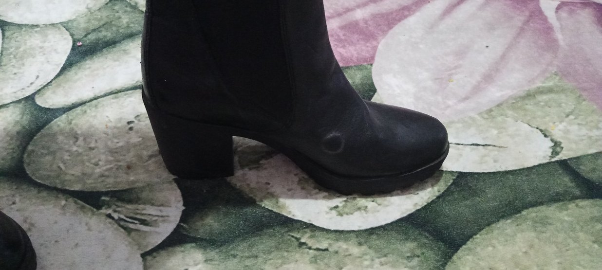 Siyah Deri Gotik Topuklu Kadın Botlar - Görsel 5