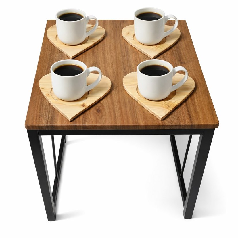 Kalp Şeklinde Ahşap Bardak Altlıkları - Görsel 3