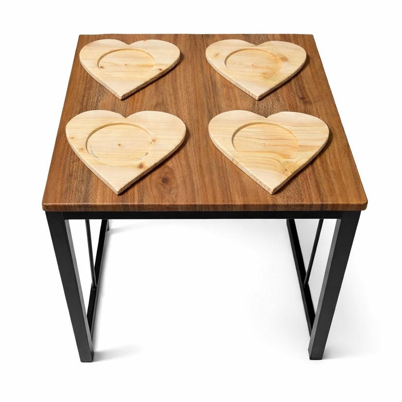 Kalp Şeklinde Ahşap Bardak Altlıkları - Görsel 2