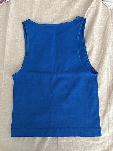 xs Beden mavi Renk Saks Mavisi Crop Üst