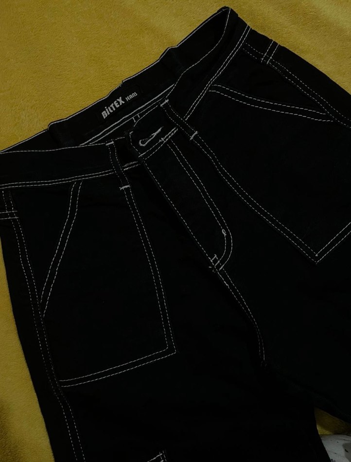 Kadın siyah kargo pantolon - Görsel 4