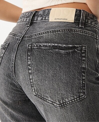 xs Beden gri Renk Stradivarius D98 jean